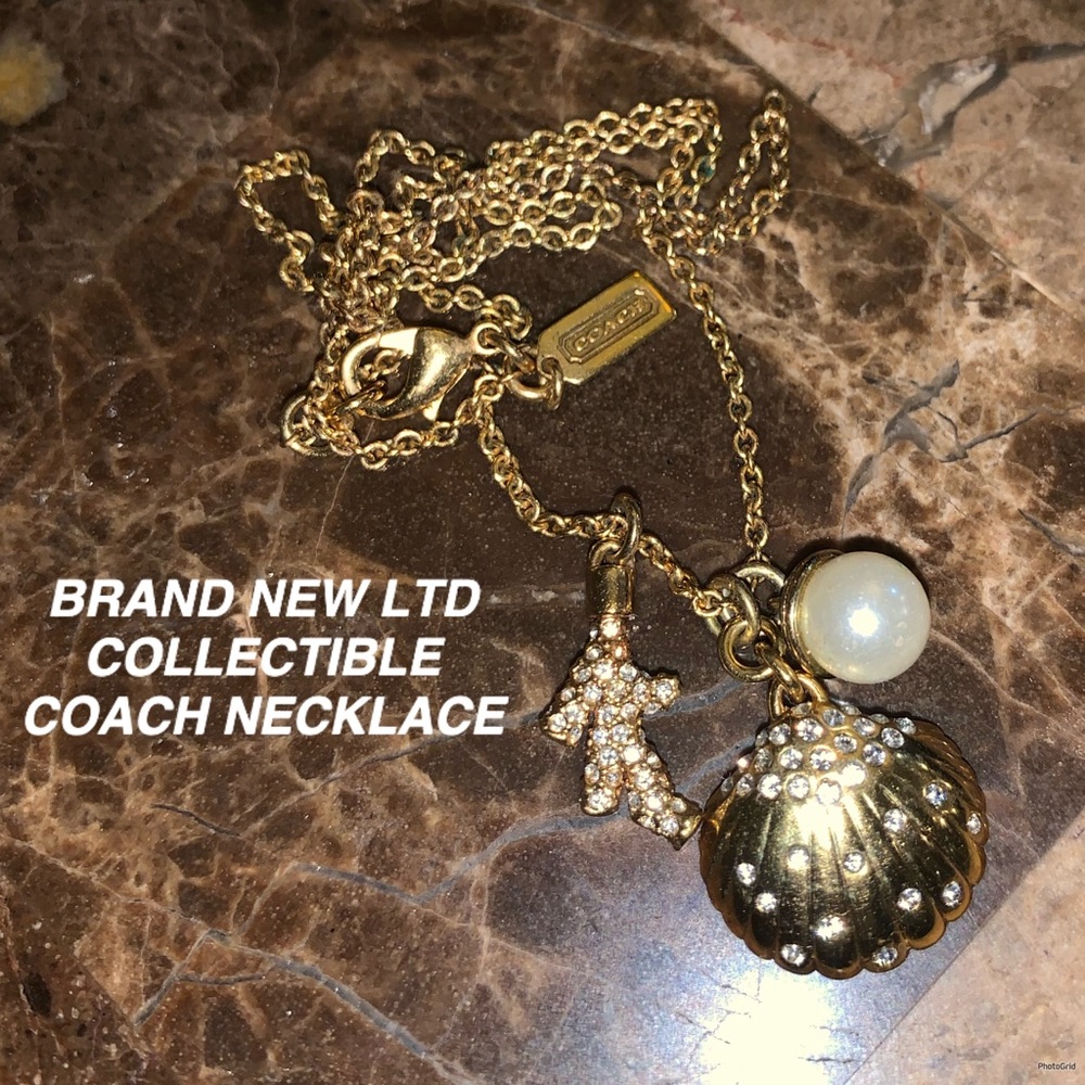 BRAND NEW RARE LTD EDITION COACH SEA SHELL PEARL REEF NECKLACE